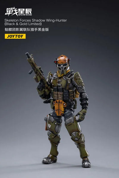 1/18 Battle for the Stars Skeleton Forces Shadow Wing-Hunter (Black & Gold Limited)ㅤ – JOYTOY – ActionFigureBrasil — iluminação de estúdio