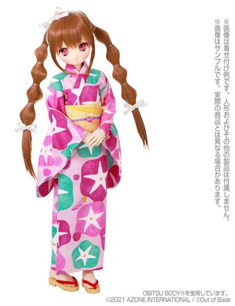 1/3 Scale 45 Yukata set -Morning Glory and Maiden- Orangish Pink (DOLL ACCESSORY)ㅤ – Azone International – ActionFigureBrasil