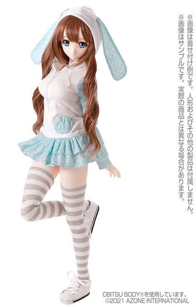 1/3 Scale AZO2 Bunny Hoodie One-piece Dress II White x Light Blue (DOLL ACCESSORY)ㅤ – Azone International – ActionFigureBrasil