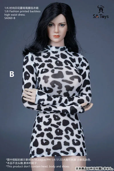 1/6 Fashion Print Backless High Waist Dress B (DOLL ACCESSORY)ㅤ – SA TOYS – ActionFigureBrasil