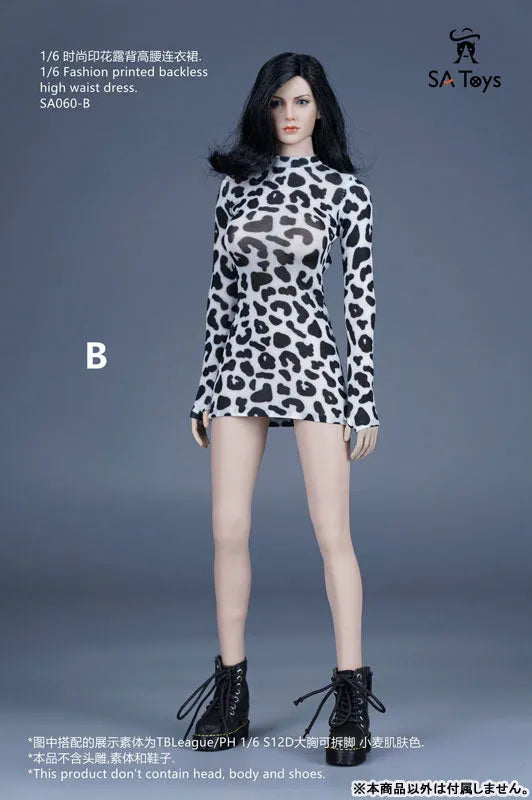 1/6 Fashion Print Backless High Waist Dress B (DOLL ACCESSORY)ㅤ – SA TOYS – ActionFigureBrasil