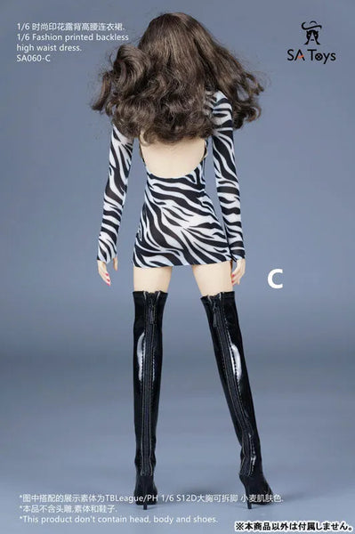1/6 Fashion Print Backless High Waist Dress C (DOLL ACCESSORY)ㅤ – SA TOYS – ActionFigureBrasil — detalhe do produto