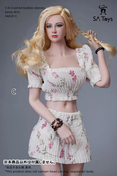 1/6 Female Outfit Crushed Bubble Sleeve Loose Skirt C (DOLL ACCESSORY)ㅤ – SA TOYS – ActionFigureBrasil