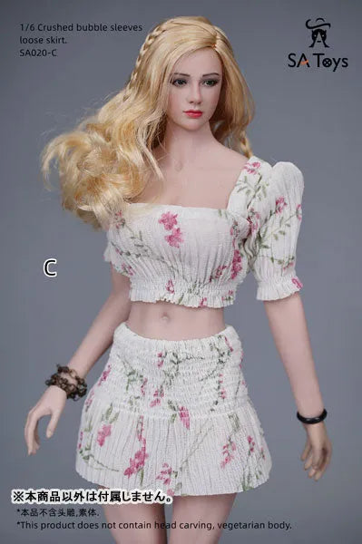 1/6 Female Outfit Crushed Bubble Sleeve Loose Skirt C (DOLL ACCESSORY)ㅤ – SA TOYS – ActionFigureBrasil
