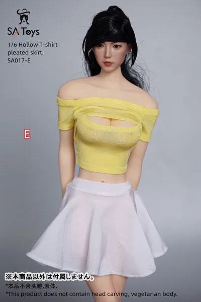 1/6 Female Outfit Hollow T-shirt Pleated Skirt E (DOLL ACCESSORY)ㅤ – SA TOYS – ActionFigureBrasil