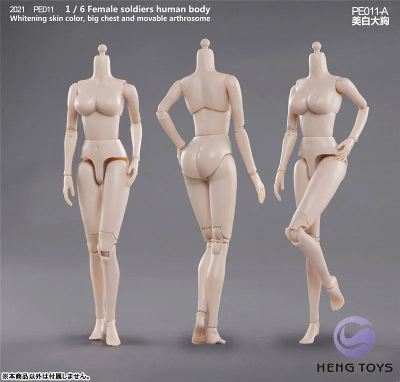 1/6 Female Soldier Human Body (Body) Pale/ Big Bust Aㅤ – HENG Toys – ActionFigureBrasil
