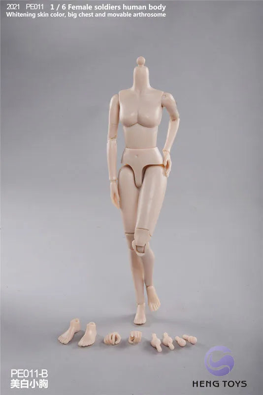 1/6 Female Soldier Human Body (Body) Pale/ Small Bust Bㅤ – HENG Toys – ActionFigureBrasil