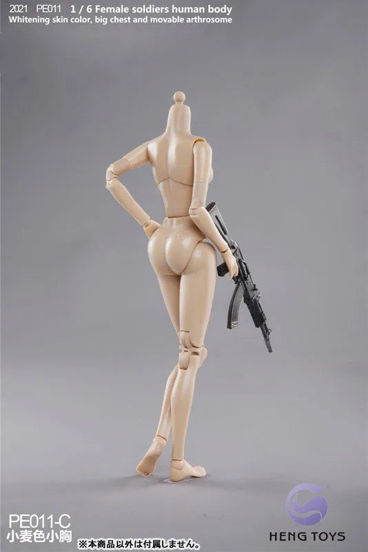 1/6 Female Soldier Human Body (Body) Tan/ Big Bust Cㅤ – HENG Toys – ActionFigureBrasil