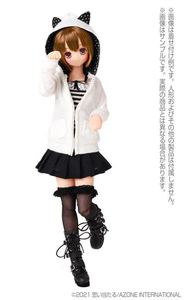 1/6 Pure Neemo Wear PNM Polka Dots Cat Ear Hoodie White (DOLL ACCESSORY)ㅤ – Azone International – ActionFigureBrasil