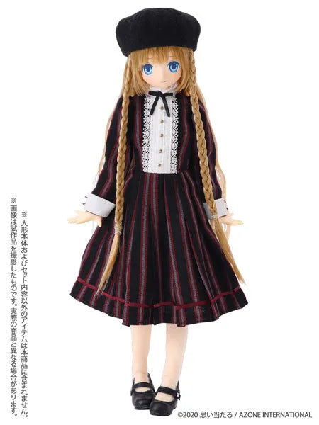 1/6 Pure Neemo Wear PNM Regimental Stripe One-piece Dress Set Black x Red Stripe (DOLL ACCESSORY)ㅤ – Azone International – ActionFigureBrasil
