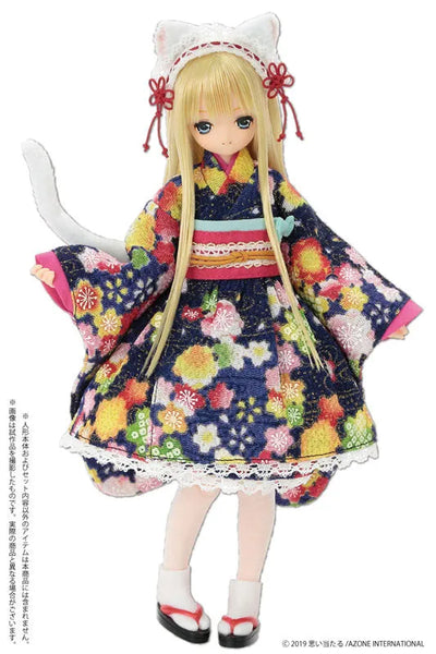 1/6 Pure Neemo Wear PNS Cat-eared Japanese Style Maid Set III Navy (DOLL ACCESSORY)ㅤ – Azone International – ActionFigureBrasil — ângulo diferente