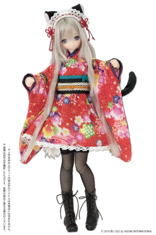 1/6 Pure Neemo Wear PNS Cat-eared Japanese Style Maid Set III Red (DOLL ACCESSORY)ㅤ – Azone International – ActionFigureBrasil