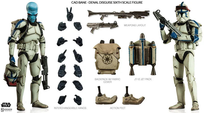 1/6 Scale Figure - Scum and Villainy of Star Wars: Cad Bane (Clone Trooper Disguised Edition)ㅤ – Sideshow Collectibles – ActionFigureBrasil
