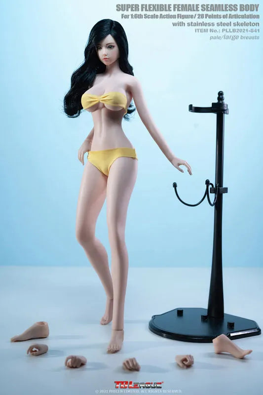 1/6 Super Flexible Female Seamless Body Pale Large Bust Tall/Slender Body Ankles Split S41 w/Headㅤ – TBLeague – ActionFigureBrasil