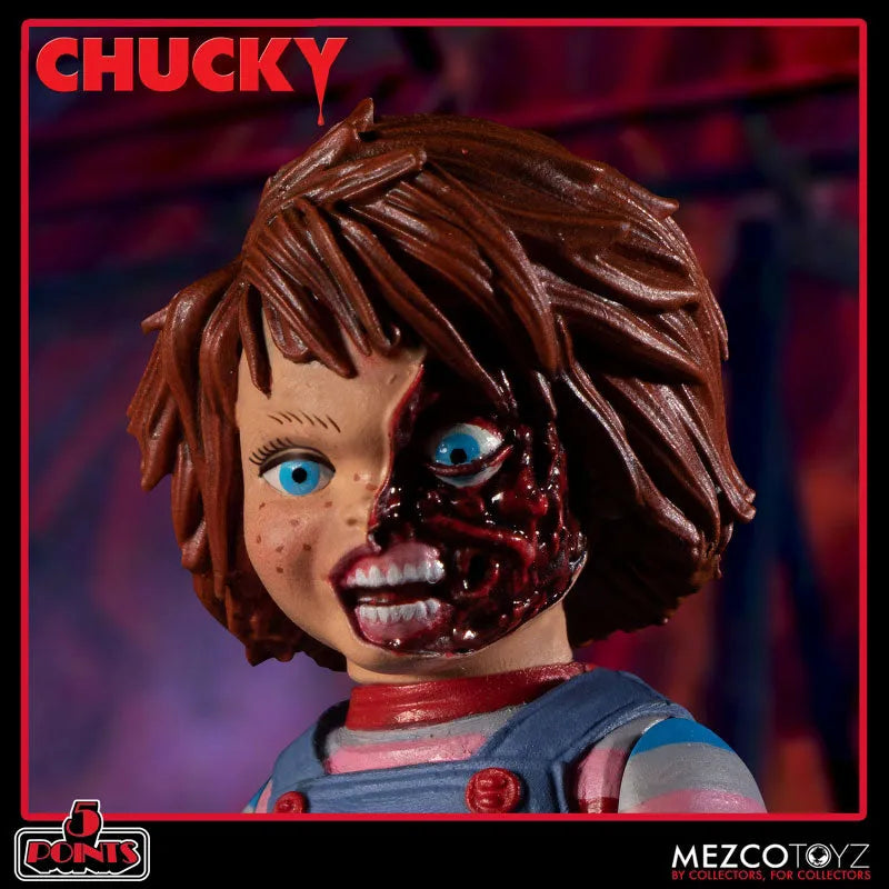 5 Point / Child's Play Series: Chucky Action Figure Deluxe Setㅤ – Mezco – ActionFigureBrasil