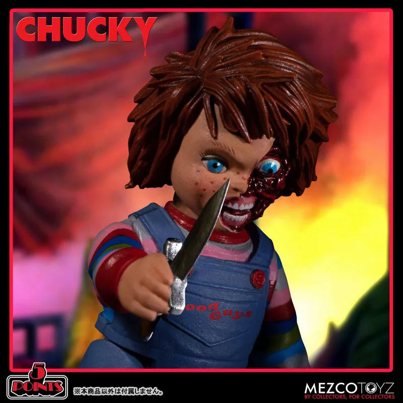 5 Point / Child's Play Series: Chucky Action Figure Deluxe Setㅤ – Mezco – ActionFigureBrasil