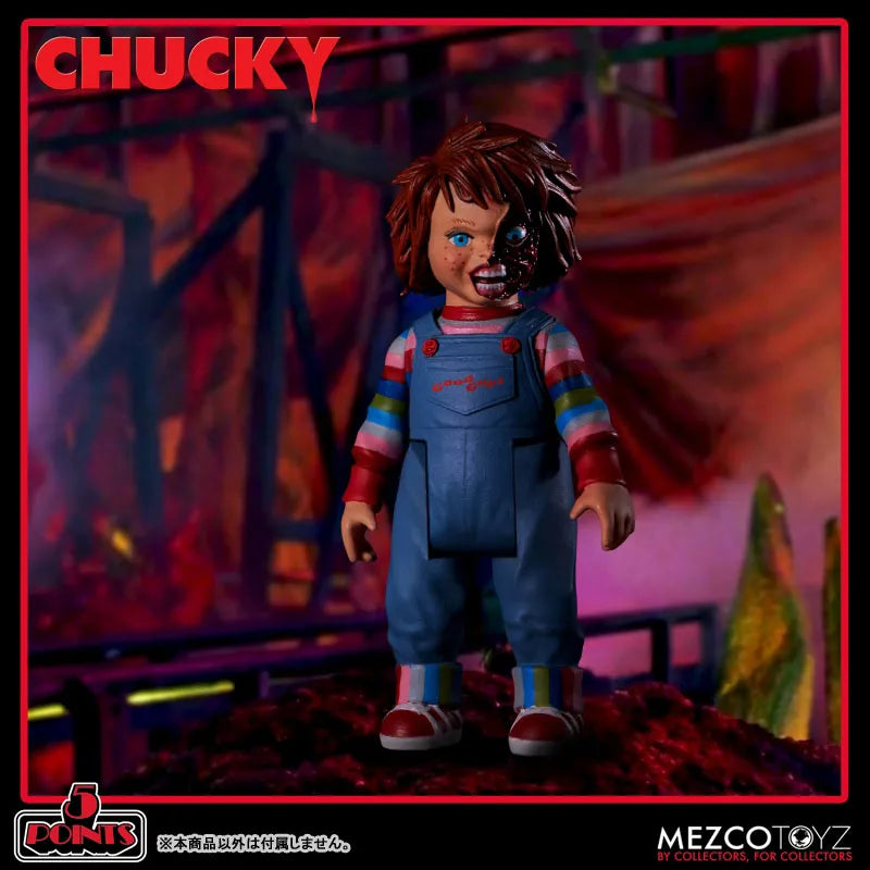 5 Point / Child's Play Series: Chucky Action Figure Deluxe Setㅤ – Mezco – ActionFigureBrasil