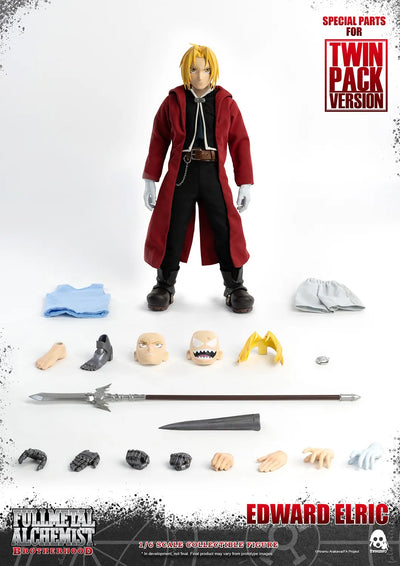 Alphonse Elric & Edward Elric – Threezero – ActionFigure Brasil — com base expositora
