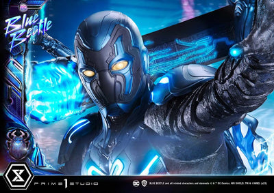 Blue Beetle - Museum Masterline Series MMBLB-01 - 1/3 (Prime 1 Studio)ㅤ – Prime 1 Studio – ActionFigureBrasil — com base expositora