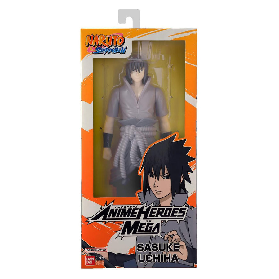 BONECO BANDAI ANIME HEROES MEGA NARUTO SHIPPUDEN - SASUKE UCHIHA (38152)