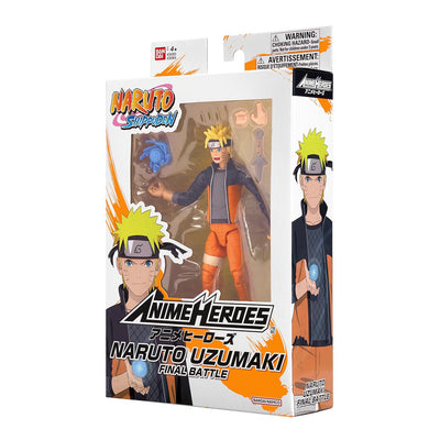 BONECO BANDAI NARUTO SHIPPUDEN ANIME HEROES - NARUTO UZUMAKI (39664)