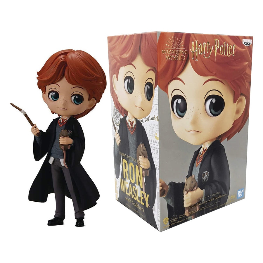 ESTÁTUA BANPRESTO QPOSKET HARRY POTTER - RON WEASLEY WITH SCABBERS 16650