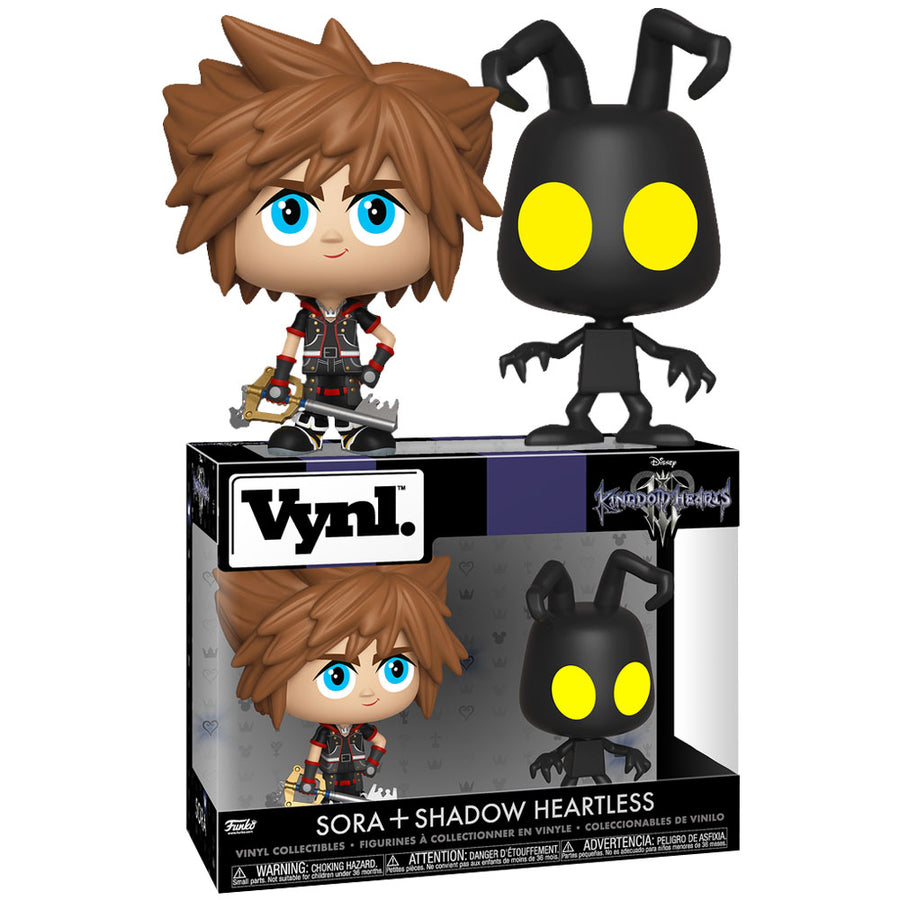 BONECO FUNKO VYNL - KINGDOM HEARTS 3 SORA + SHADOW HEARTLESS 2 PACK BRINDE