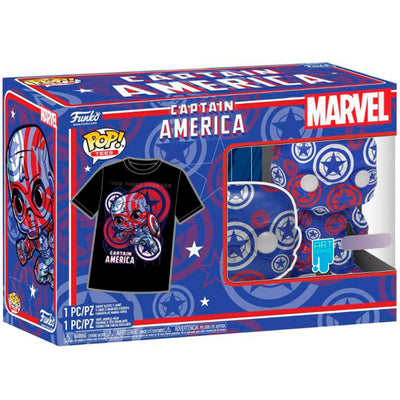 BOX FUNKO POP ART SERIES MARVEL CIVIL WAR CAPTAIN AMERICA - CAPTAIN AMERICA 36 + CAMISETA TEES *S*