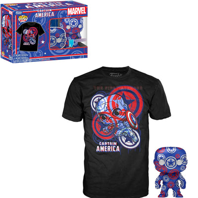 BOX FUNKO POP ART SERIES MARVEL CIVIL WAR CAPTAIN AMERICA - CAPTAIN AMERICA 36 + CAMISETA TEES *XL* BRINDE