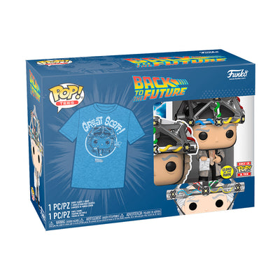 BOX FUNKO POP BACK TO THE FUTURE - DOC WITH HELMET + CAMISETA TEE BUNDLE *M*