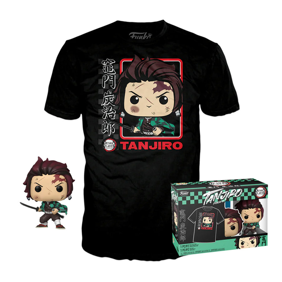BOX FUNKO POP DEMON SLAYER - TANJIRO KAMADO + CAMISETA TEE BUNDLE *S* BRINDE