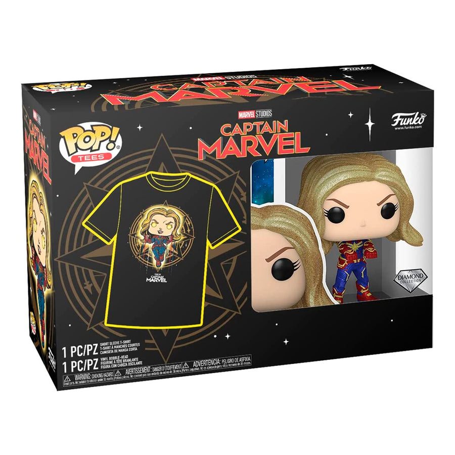 BOX FUNKO POP MARVEL - CAPTAIN MARVEL + CAMISETA TEE BUNDLE *L*