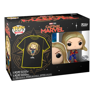 BOX FUNKO POP MARVEL - CAPTAIN MARVEL + CAMISETA TEE BUNDLE *S*