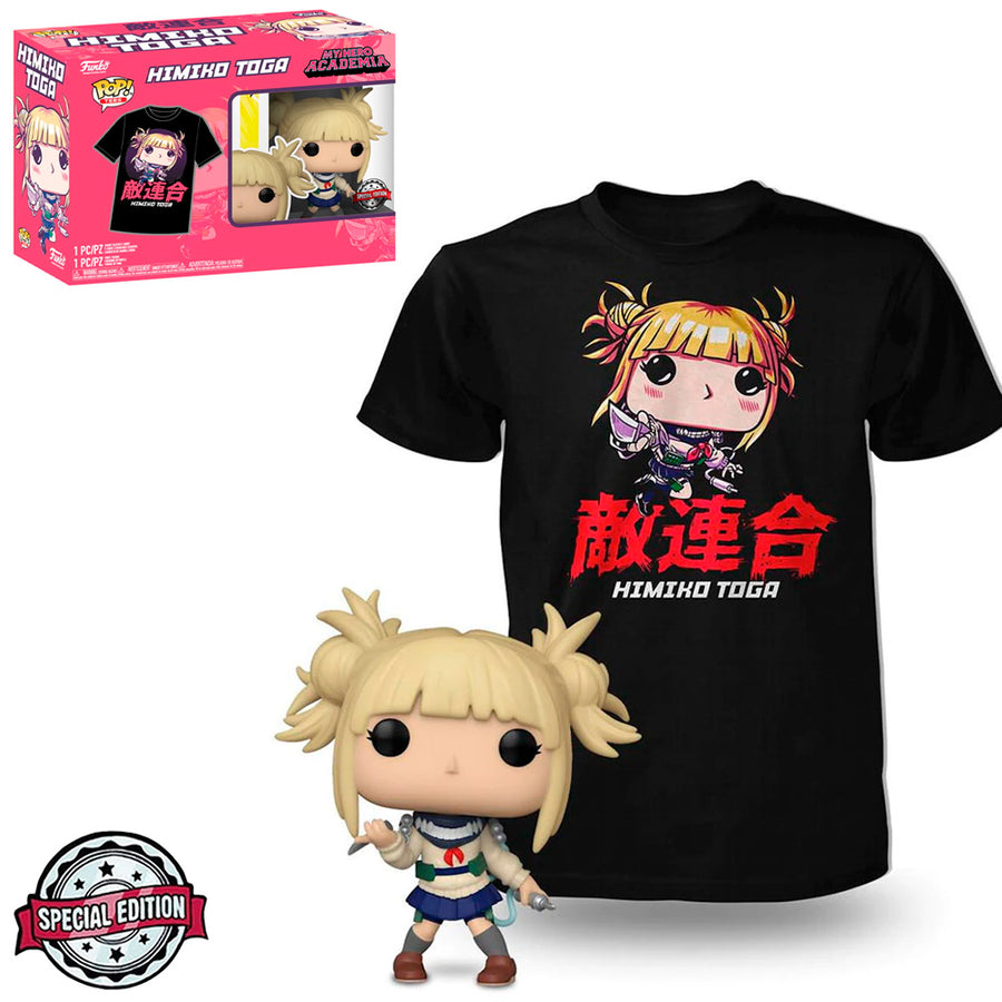 BOX FUNKO POP MY HERO ACADEMIA EXCLUSIVO - HIMIKO TOGA + CAMISETA TEE BUNDLE *S* BRINDE