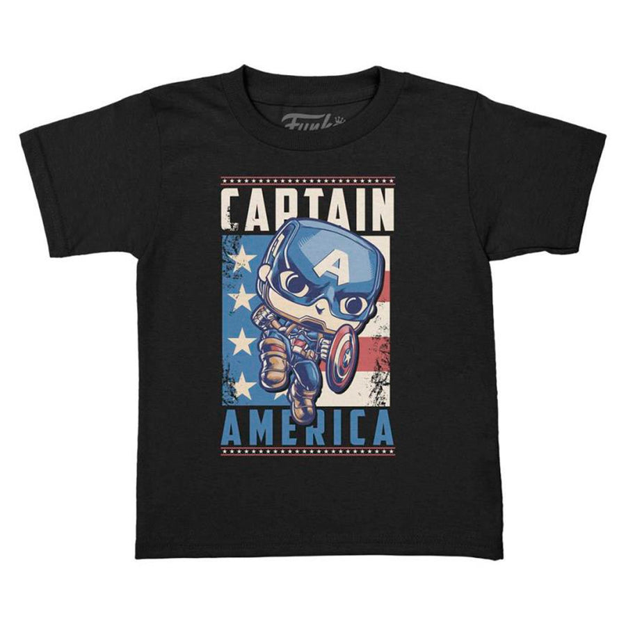 BOX FUNKO POP POCKET MARVEL - CAPTAIN AMERICA + CAMISETA TEE BUNDLE *L* (KID)