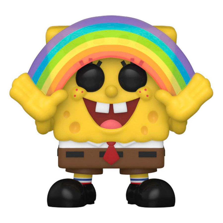 BOX FUNKO POP POCKET SPONGEBOB SQUAREPANTS - SPONGEBOB W/RAINBOW + CAMISETA TEE BUNDLE *M* (KID)