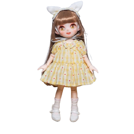 Candy House Series - Paris - Yellow Check Dress (Pansdoll)ㅤ – Pansdoll – ActionFigureBrasil