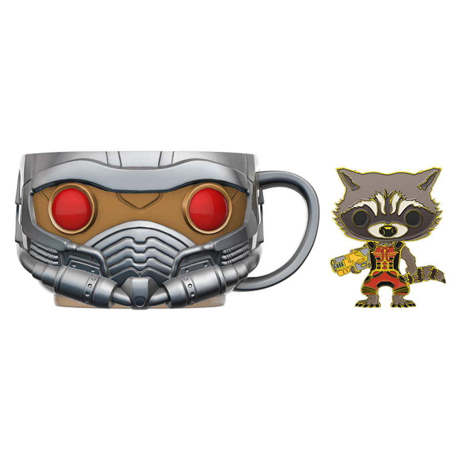 CANECA FUNKO MUG MARVEL STAR-LORD + PIN ROCKET 65501 BRINDE