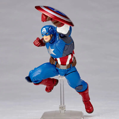 Captain America - Amazing Yamaguchi No.007 - Revoltech (Kaiyodo)ㅤ – Kaiyodo – ActionFigureBrasil — com base expositora