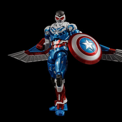 Captain America - Captain America (Sam Wilson) - Fighting Armor (Sentinel)ㅤ – Sentinel – ActionFigureBrasil — com base expositora