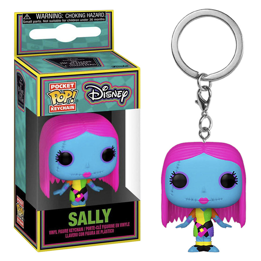 CHAVEIRO FUNKO POCKET POP KEYCHAIN DISNEY THE NIGHTMARE BEFORE CHRISTMAS BLACKLIGHT - SALLY BRINDE