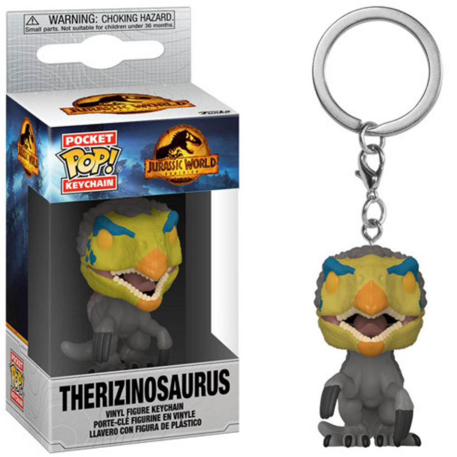 CHAVEIRO FUNKO POCKET POP KEYCHAIN JURASSIC WORLD DOMINION - THERIZINOSAURUS BRINDE
