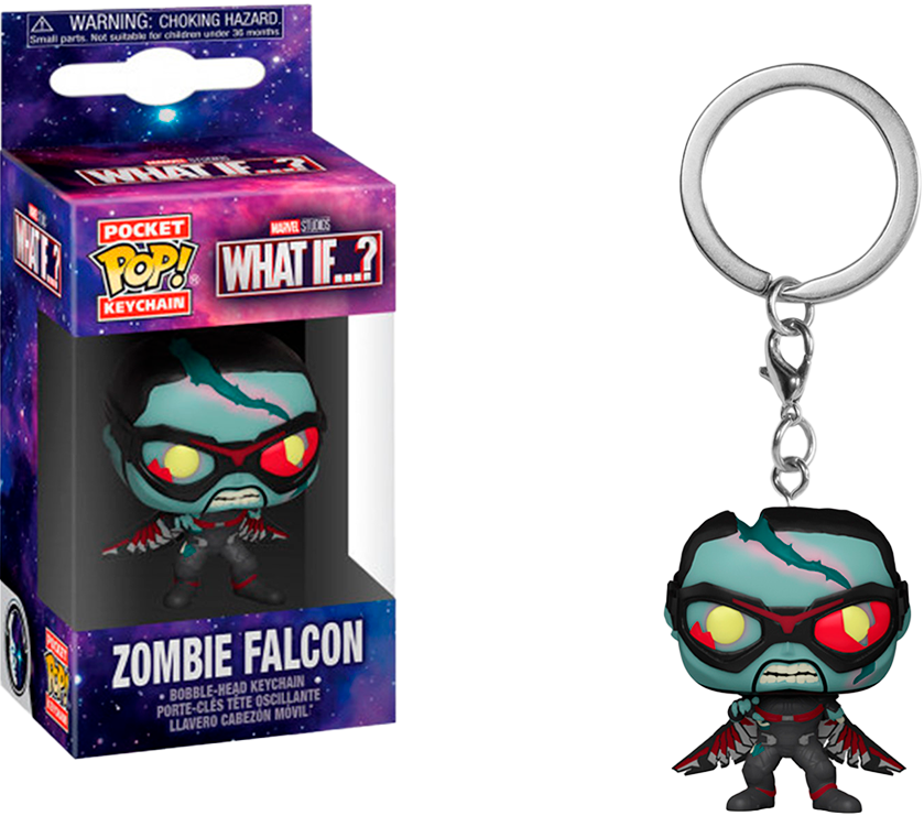 CHAVEIRO FUNKO POCKET POP KEYCHAIN MARVEL WHAT IF...? - ZOMBIE FALCON BRINDE