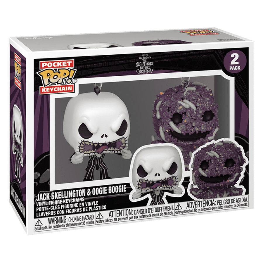 CHAVEIRO FUNKO POP KEYCHAIN DISNEY THE NIGHT BEFORE CHRISTMAS - JACK SKELLINGTON & OOGIE BOOGIE 2-PACK (82402) BRINDE