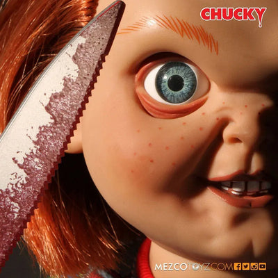 Child's Play - Good Guy Chucky 15 Inch Talking Figureㅤ – Mezco – ActionFigureBrasil — embalagem