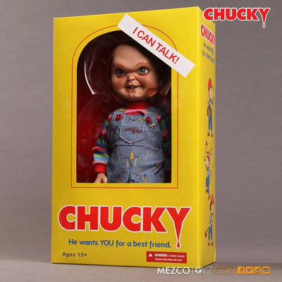 Child's Play - Good Guy Chucky 15 Inch Talking Figureㅤ – Mezco – ActionFigureBrasil — iluminação de estúdio
