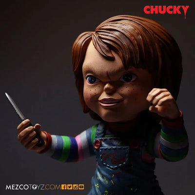 Child's Play Stylized Roto Figure Good Guy Chuckyㅤ – Mezco – ActionFigureBrasil — ângulo diferente