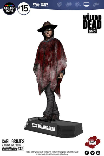 Color Tops Blue Wave - The Walking Dead: Carl Grimes 7 Inch Action Figureㅤ – McFarlane Toys – ActionFigureBrasil — embalagem