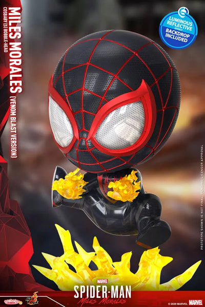 CosBaby Marvel's Spider-Man: Miles Morales Size S Miles Morales / Spider-Man (Venom Blast)ㅤ – Hot Toys – ActionFigureBrasil — ângulo diferente