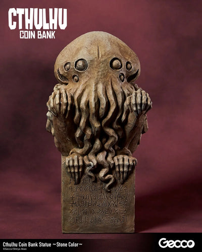 Cthulhu Coin Bank (Stone Color) (Variant) – Gecco Co. – ActionFigure Brasil — com base expositora